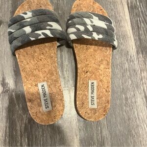 Steve Madden Camo Slide Sandals with Cork Sole